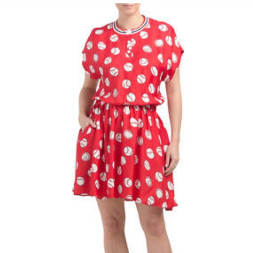 Love Moschino Red Fit & Flare Baseball Dress